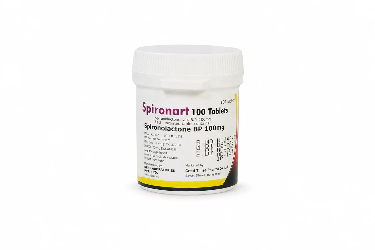 SPIRONART-100 TABLETS